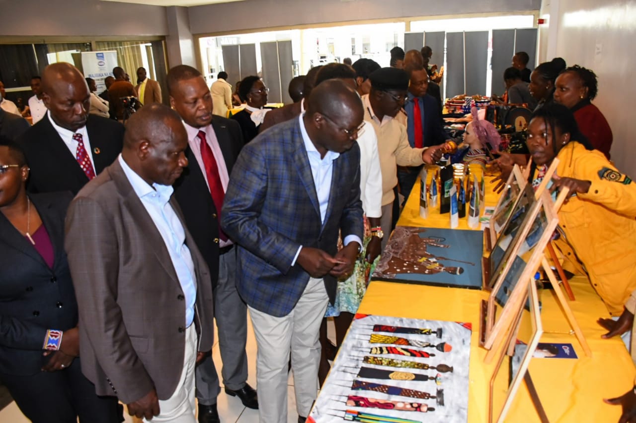 The Governor with CS Chelugui during the conference held at an Eldoret hotel on November 7, 2023.