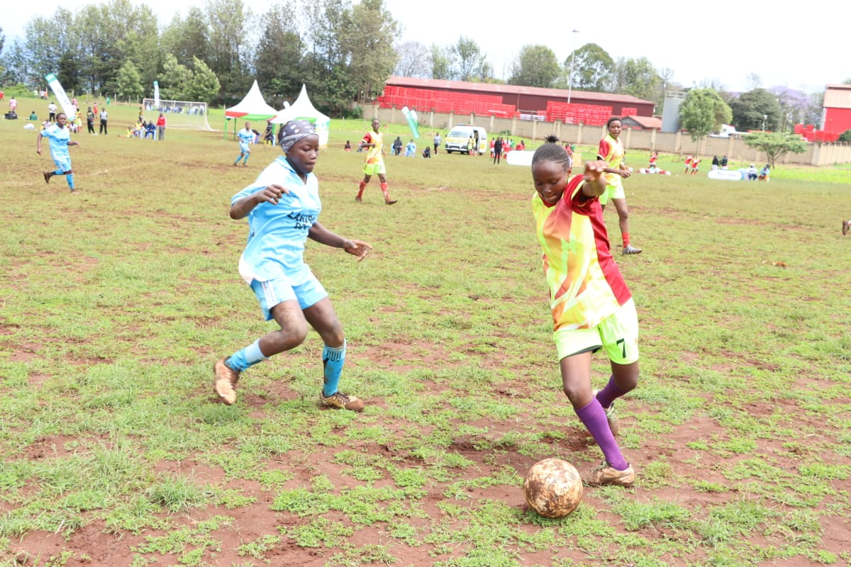 Part of the action during Talanta Hela Football Tournament match between Uasin And Kirinyaga on November 19, 2023. Photo/Copperfield Lagat.
