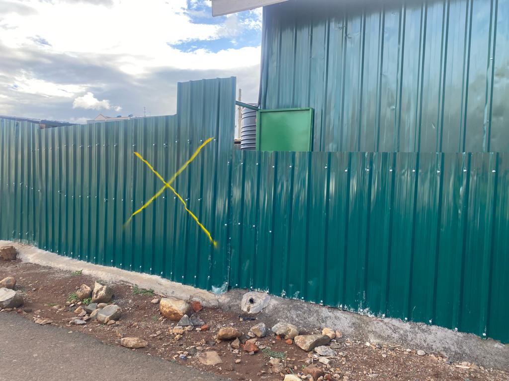 One of the construction sites marked as not compliant.