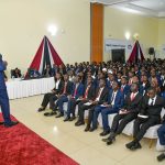 Dr. James Mwangi, Equity Group Managing Director and CEO and Executive Chairman of Equity Group Foundation, addresses scholars during the 2024 Equity Leaders Program (ELP) Pre-University induction in Nairobi.