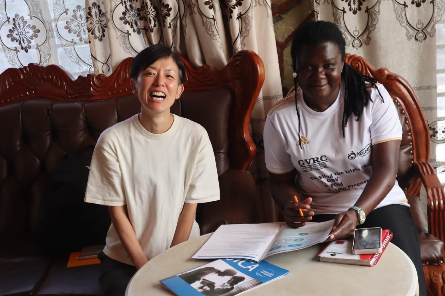 Mama Diouf with Sachi Watanabe from JICA.