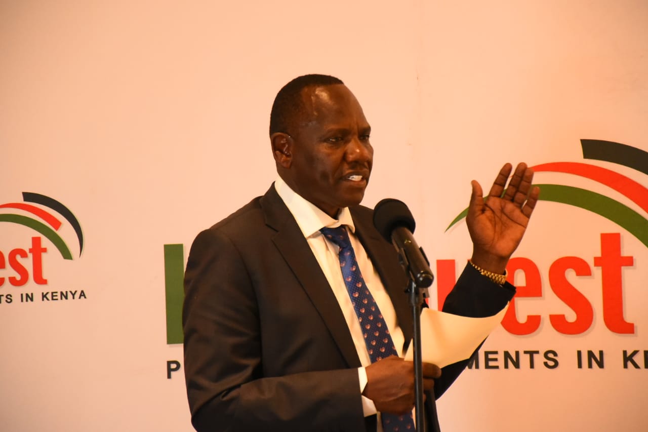 Governor Bii speaks during the KenInvest forum in Eldoret.