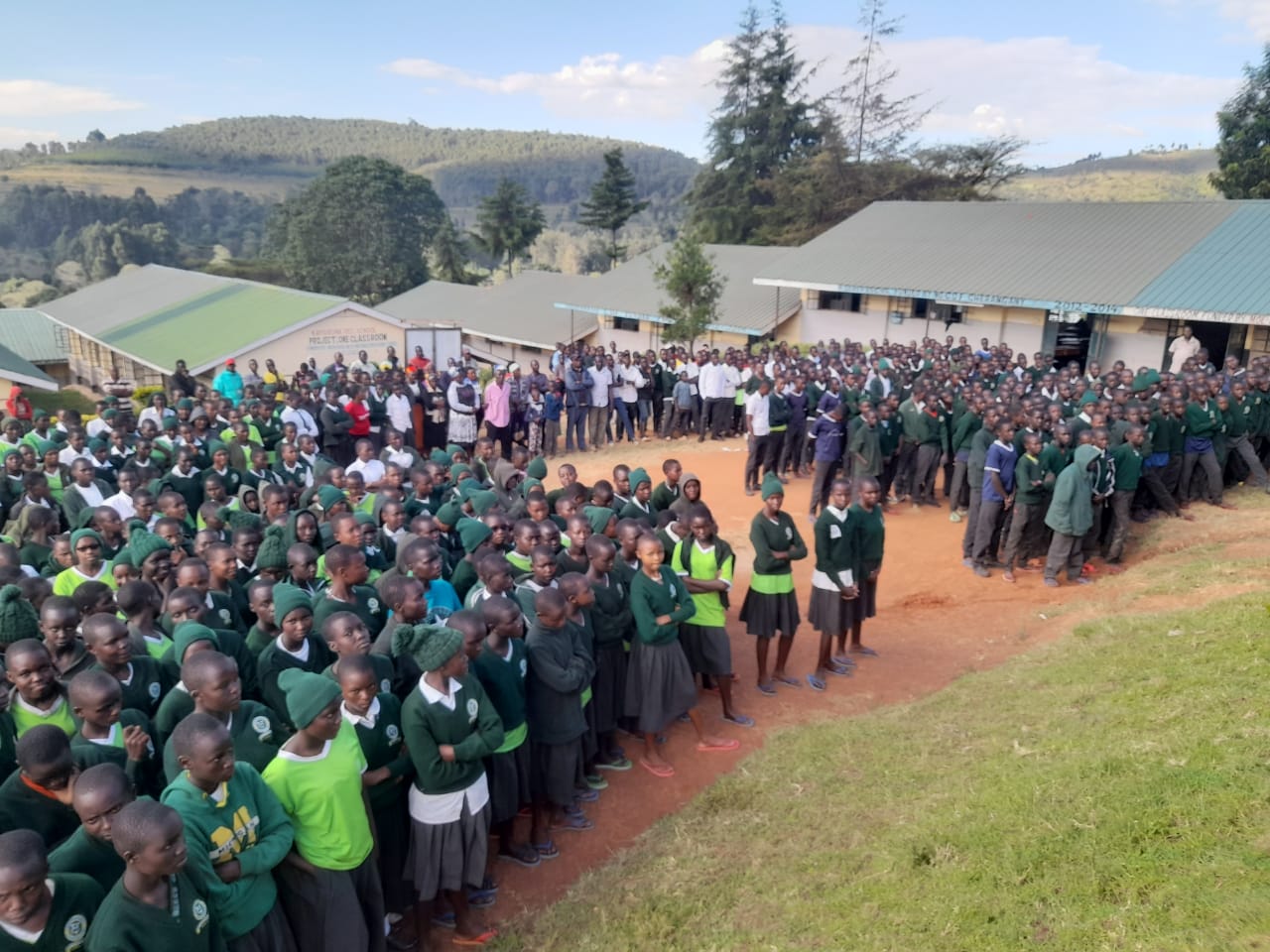 Kapsirowa Secondary School students where a 160-bed dormitory was reduced to ashes on February 3, 2024. 