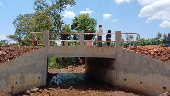 The Simalabandu-Manor House bridge that was opened by Saboti Constituency Member of Parliament Caleb Amisi on Saturday.  Photo/Courtesy of Hon. Caleb Amisi