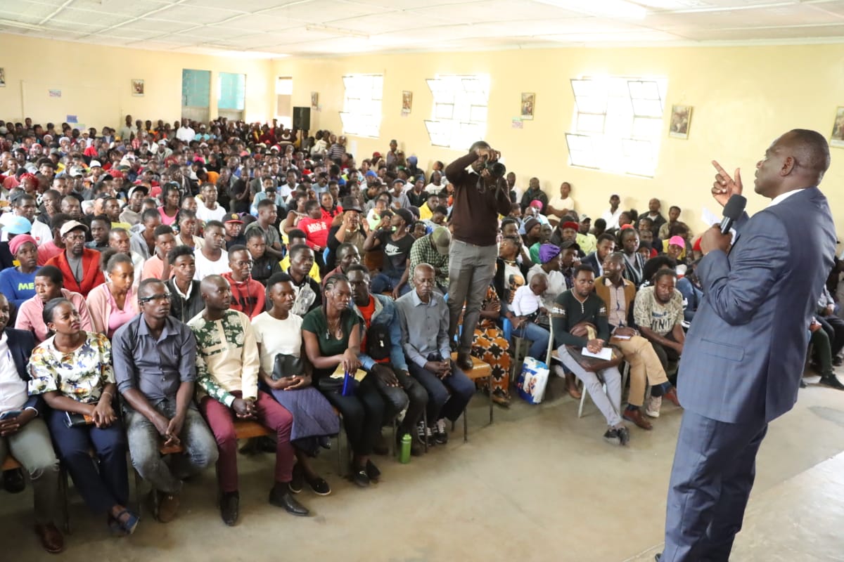 Governor Bii speaks during the Huruma Ward's youth empowerment forum on March 11, 2024. Photo/Copperfield Lagat.