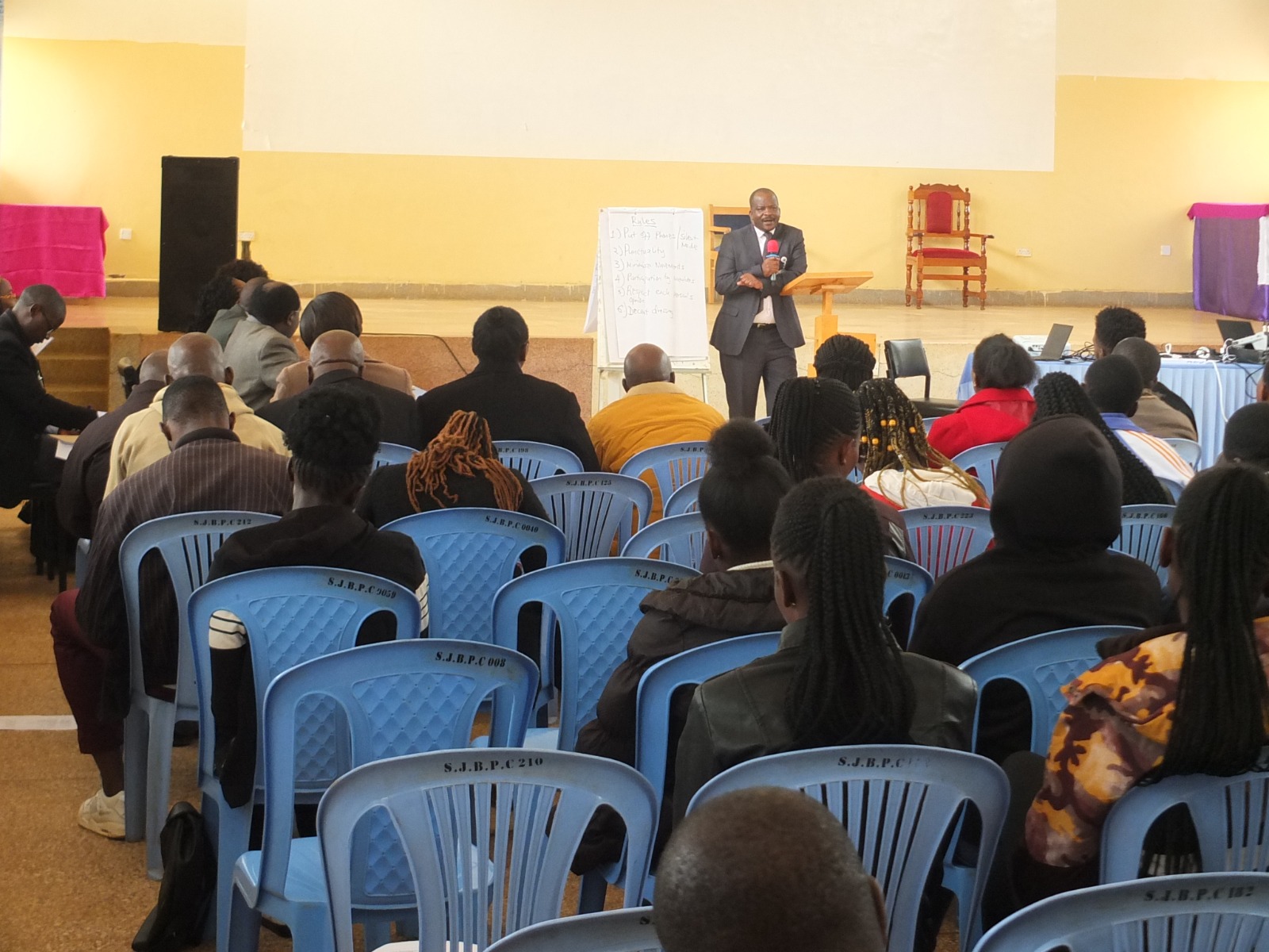 a section of TENP students following a presentation by the deputy principal. Photo/James Ahela.