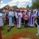 ACK Reverend Cannon Bernard Kosgei during the groundbreaking for the project.