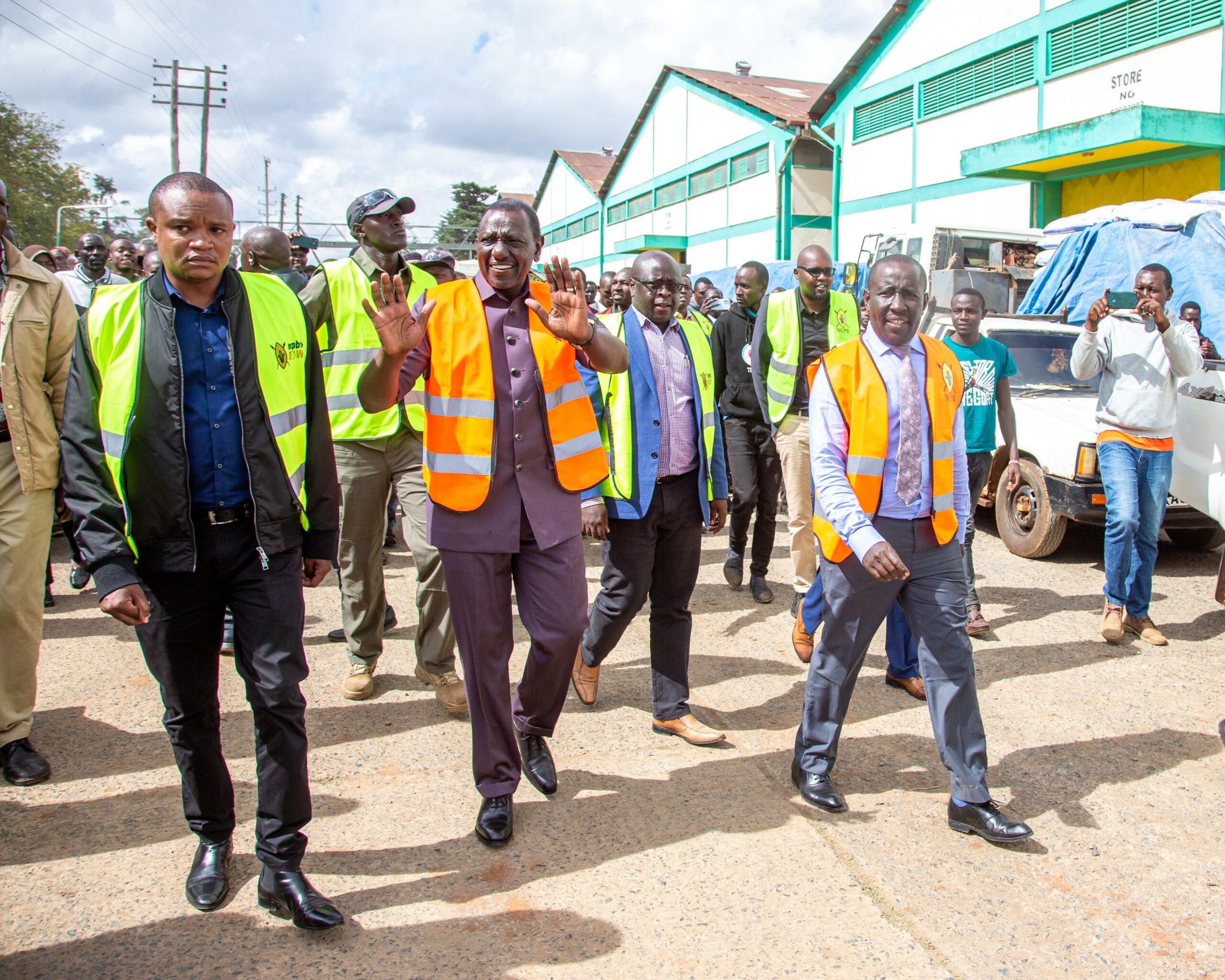 President Ruto at Eldoret NCPB depot