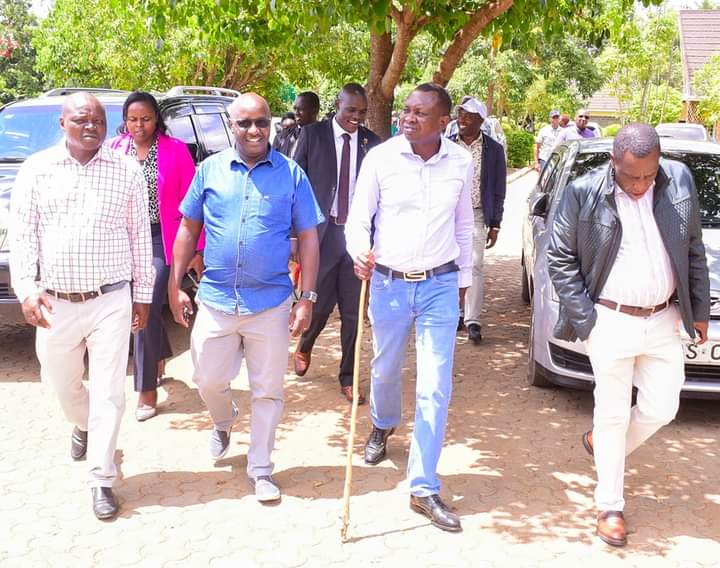 MP Sudi at his Kapseret home where he hosted the Uasin Gishu MCAs on April 1, 2024. Photo/Facebook/Oscar Sudi.