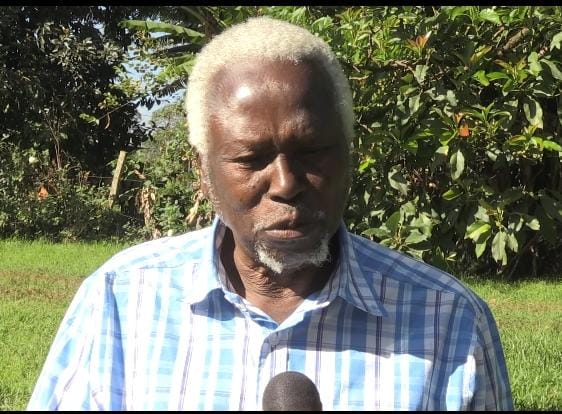 General (Rtd) Daudi Tonje, who served as the Chief of General Staff between 1996 and 2001 addressing the press at his Kitale residence. Photo/Kipkorir Tarus
