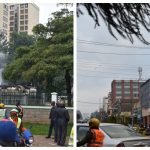 collage of destrucitons in Eldoret town after prptests