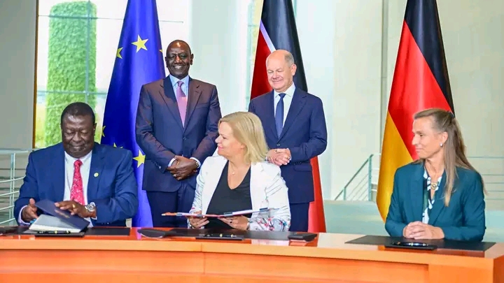 Prime Cabinet Secretary Musalia Mudavadi of Kenya and German Minister for Interior and Homeland Nancy Faeler signed the historic deal.