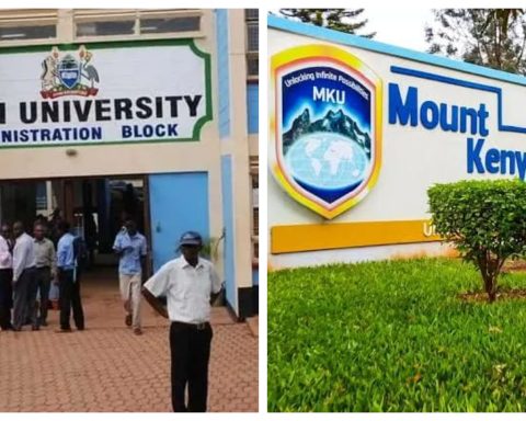 Collage of Kisii University administration block and Mount Kenya university