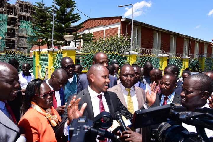 Uasin Gishu County Assembly Speaker Phillip Muigei receiving petition from county staff