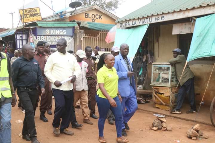 Lands, Physical Planning, Housing, and Urban Development, Janerose Nasimiyu Mutama at Kiminini market