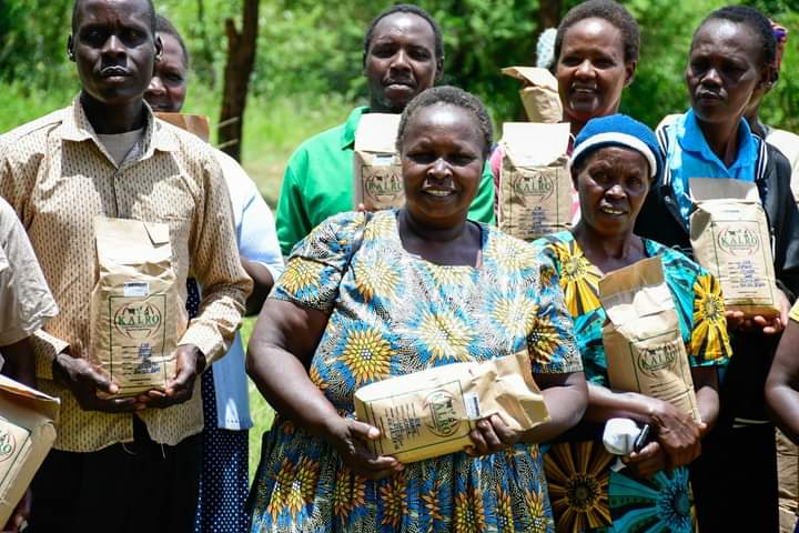 Some of the farmers who benefited from the beans