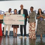 Daba Finance, winner of the Ecobank Fintech Challenge 2024, receives its US$50,000 from Ecobank GCEO Jeremy AWORI