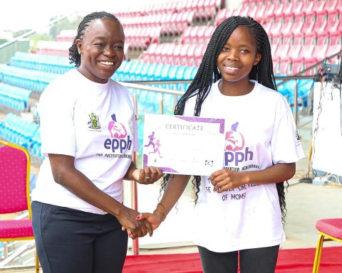 CS Deborah barasa awards certificate
