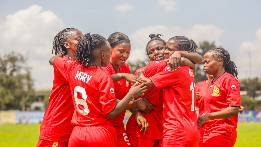 Kenya Police Bullets players celebrating first goal