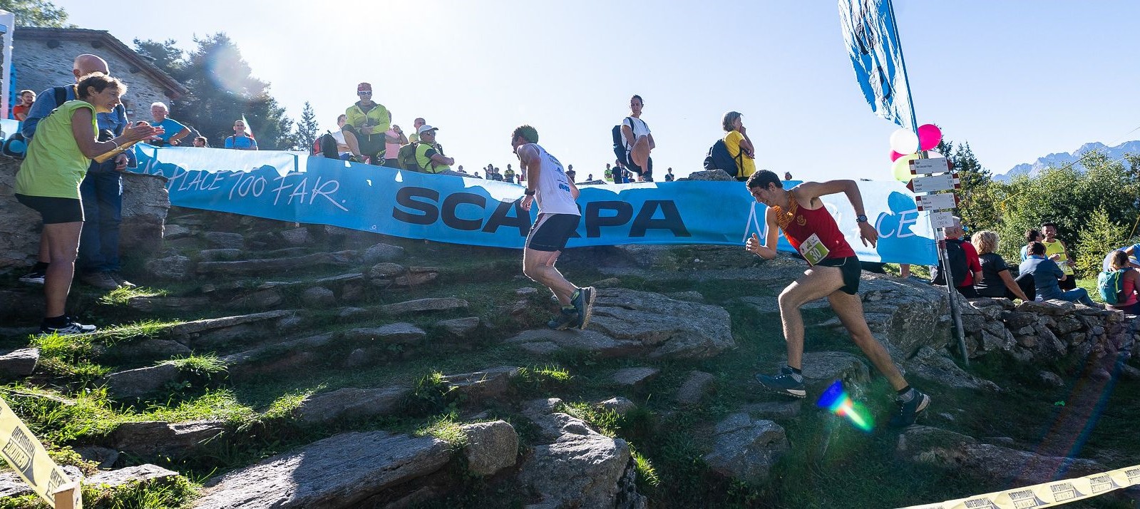 Athletes in action in Chiavenna