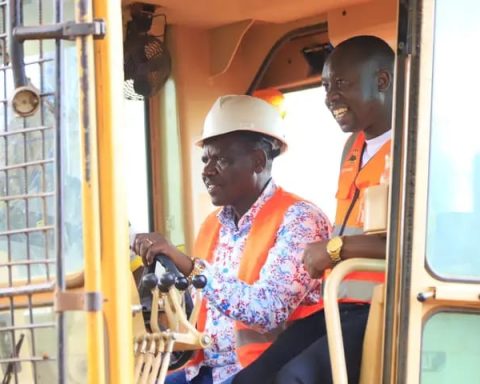 Governor Dr. Bii launches the infrastructure upgrade program along Koisagat -Lessos road in Kesses Sub County.