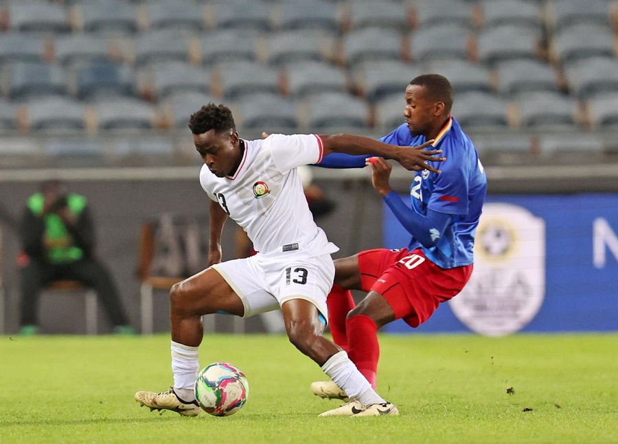 Harambee stars defender Eric Ouma at a past AFCON Qualifier