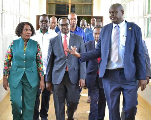 CS Julius Ogamba, PS Beatrice Inyangala and VC Prof Isaac Kosgei