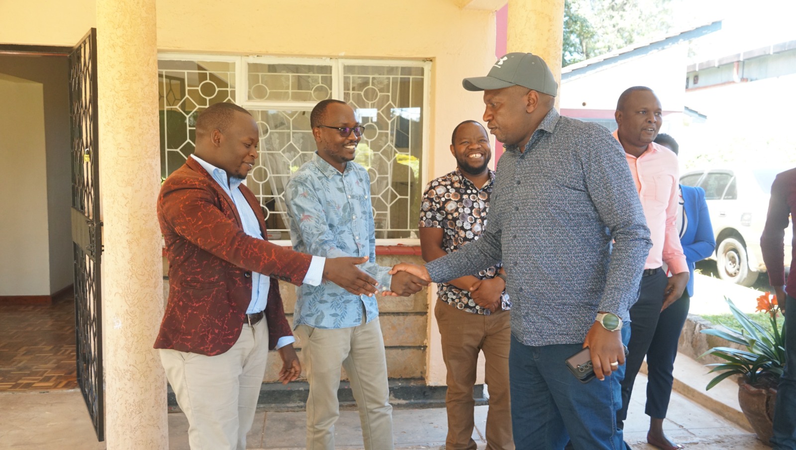 David Omwoyo being welcomed at the Eldoret Media Hub