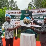 Governor George Natembeya with Trans Nzoia County Assembly Speaker Andrew Wanyonyi during the launch of Trans Nzoia County Assembly 2023-2027 Strategic Plan. Photo/Kipkorir Tarus