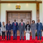 Ruto with top education officials at UON during the launch of Silicon Savannah Innovation Park
