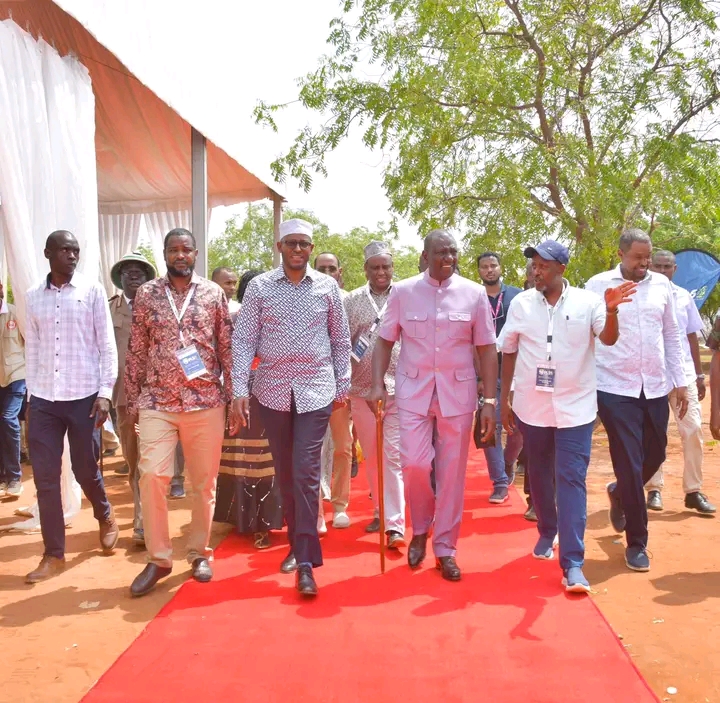 President Ruto arriving at Pastoralist Leadership Summit 