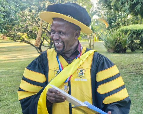 Governor George Natembeya after receiving Honorary Doctorate degree from Dominion Mission Theological University-Global. Photo/@George Natembeya
