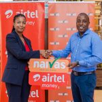 Airtel Money Managing Director, Ms. Anne Kinuthia-Otieno with Naivas Chief of Operations, Peter Mukuha