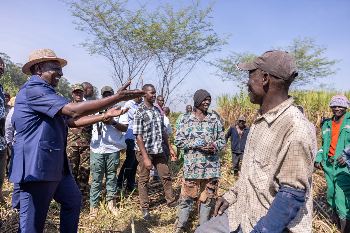 President Ruto with farmers in Mumias Kakamega