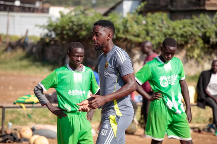 Arnold Origi during a visit to Makongeni Elite Football club