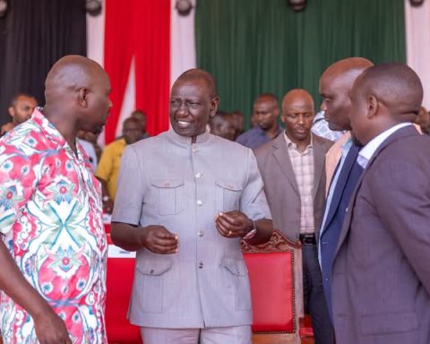 president William Ruto with leaders in Kerio Valley