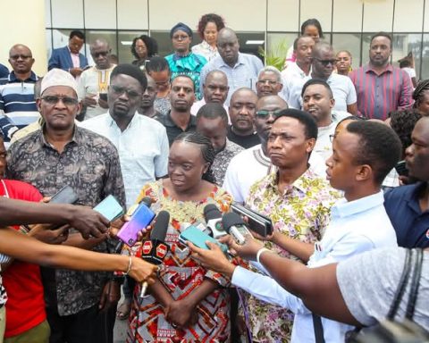 Health CS Deborah Barasa during East African Workshop on Harmonization of Regulation for Healthcare Workers in Mombasa