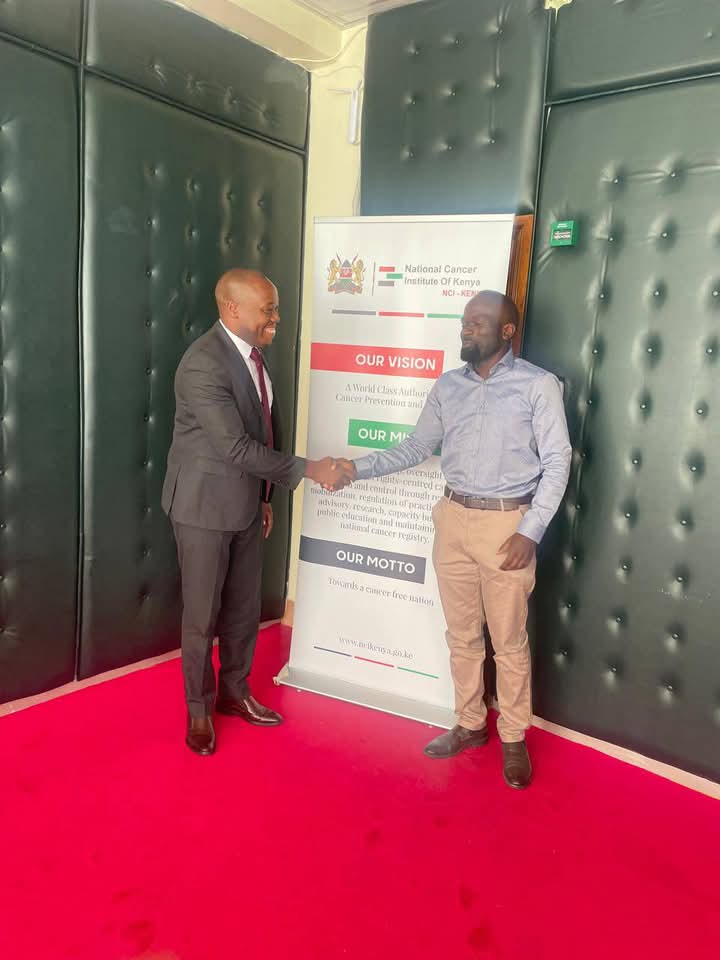 National Cancer Institute CEO Dr elias Melly with chief officer Dr Paul Wangwe