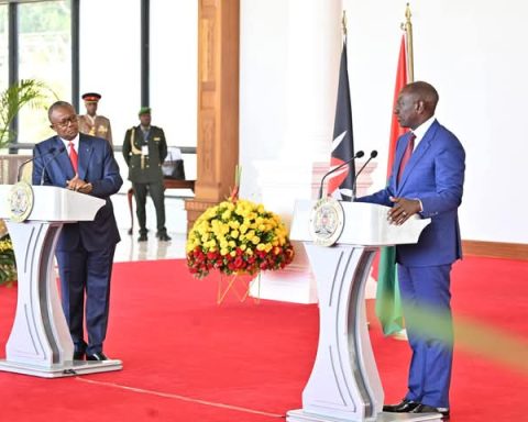President William Ruto and his Guinea-Bissau counterpart Umaro Sissoco