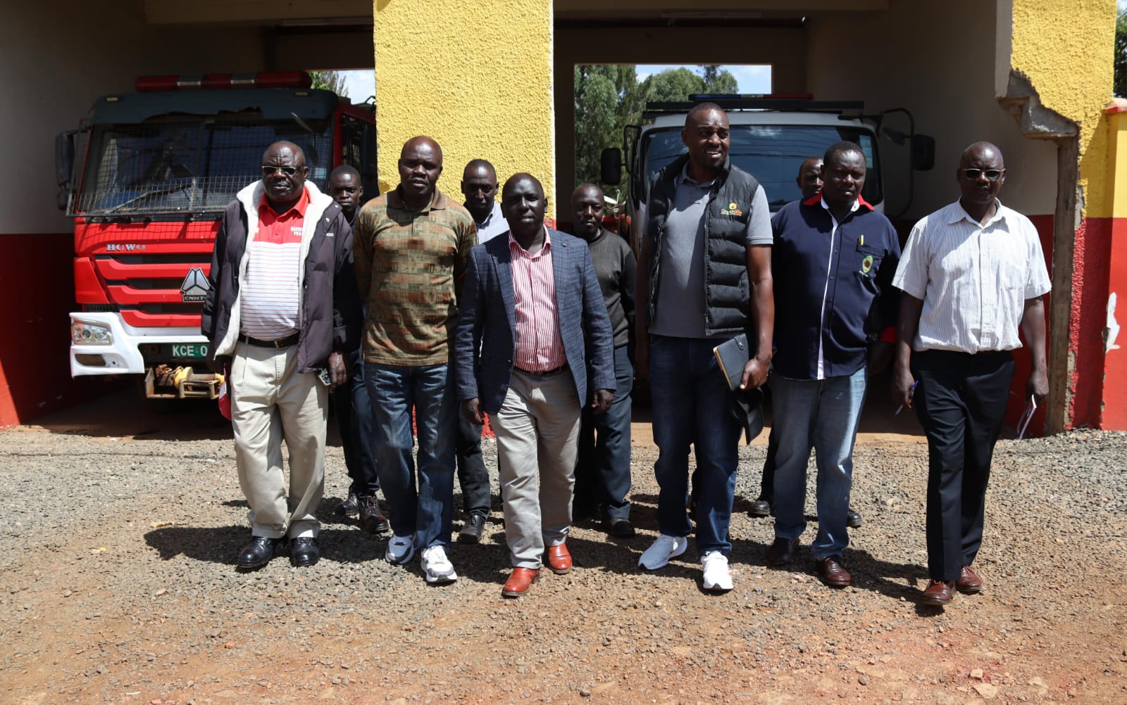New Roads Chief Officer Geoffrey Kirwa Tanui at Eldoret Fire Station