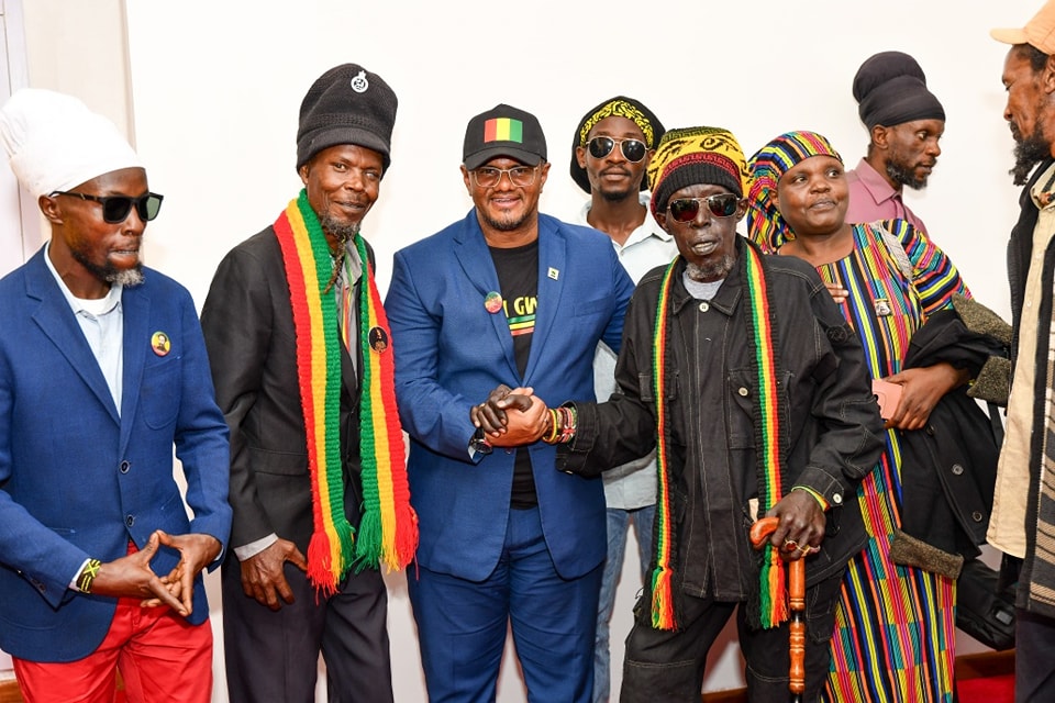 Some members of the Rastafari Movement of Kenya during a meeting with UDA secretary general Hassan Omar