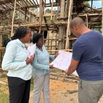 Uasin Gishu Department of Housing officials at the governor's residence which is under construction