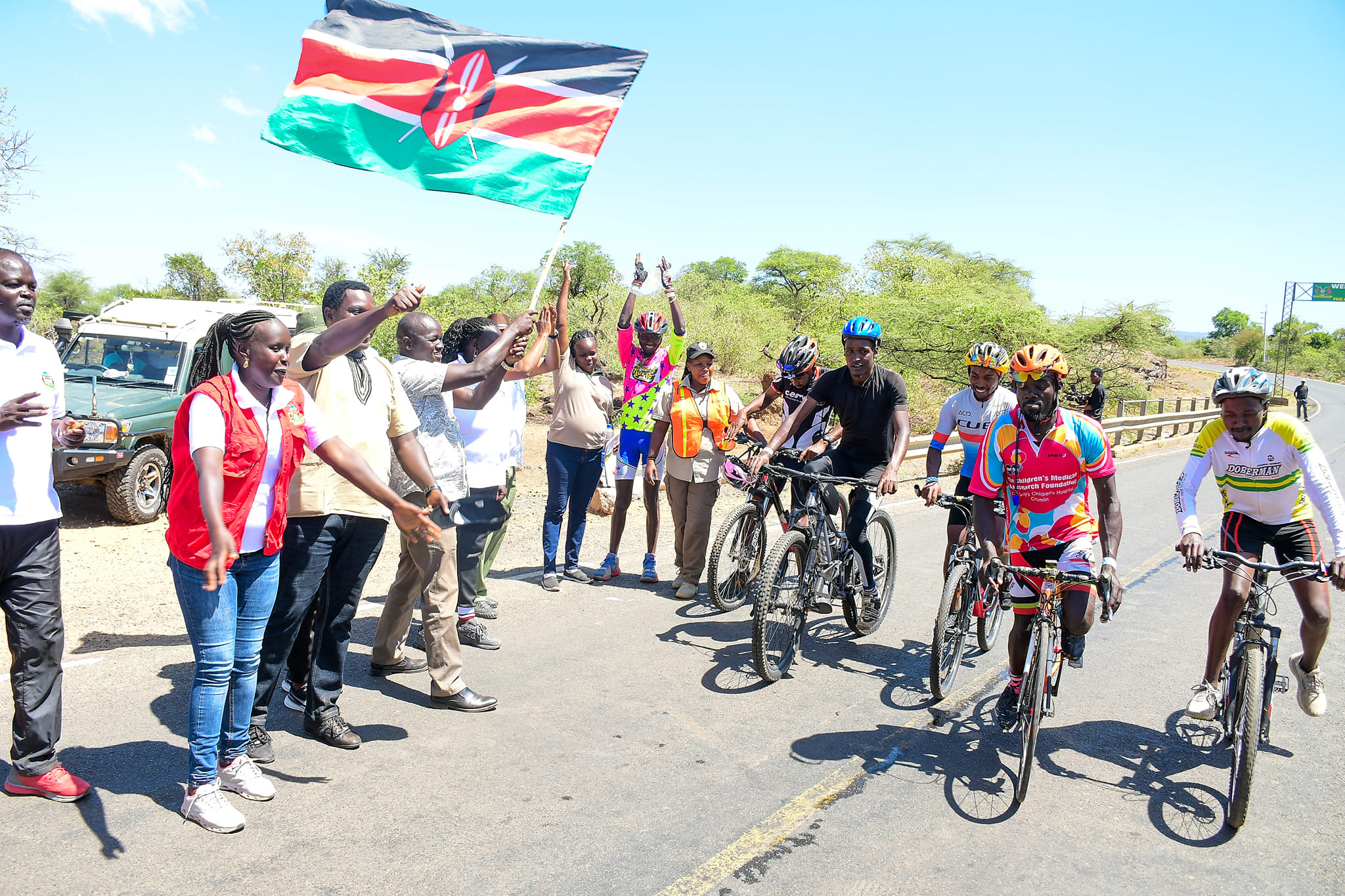Magical Kenya expedition team flagging off in Elgeyo Marakwet.