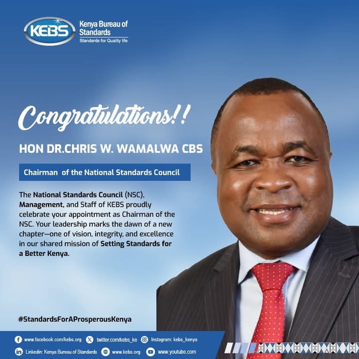 Kebs poster welcoming Chris Wamalwa