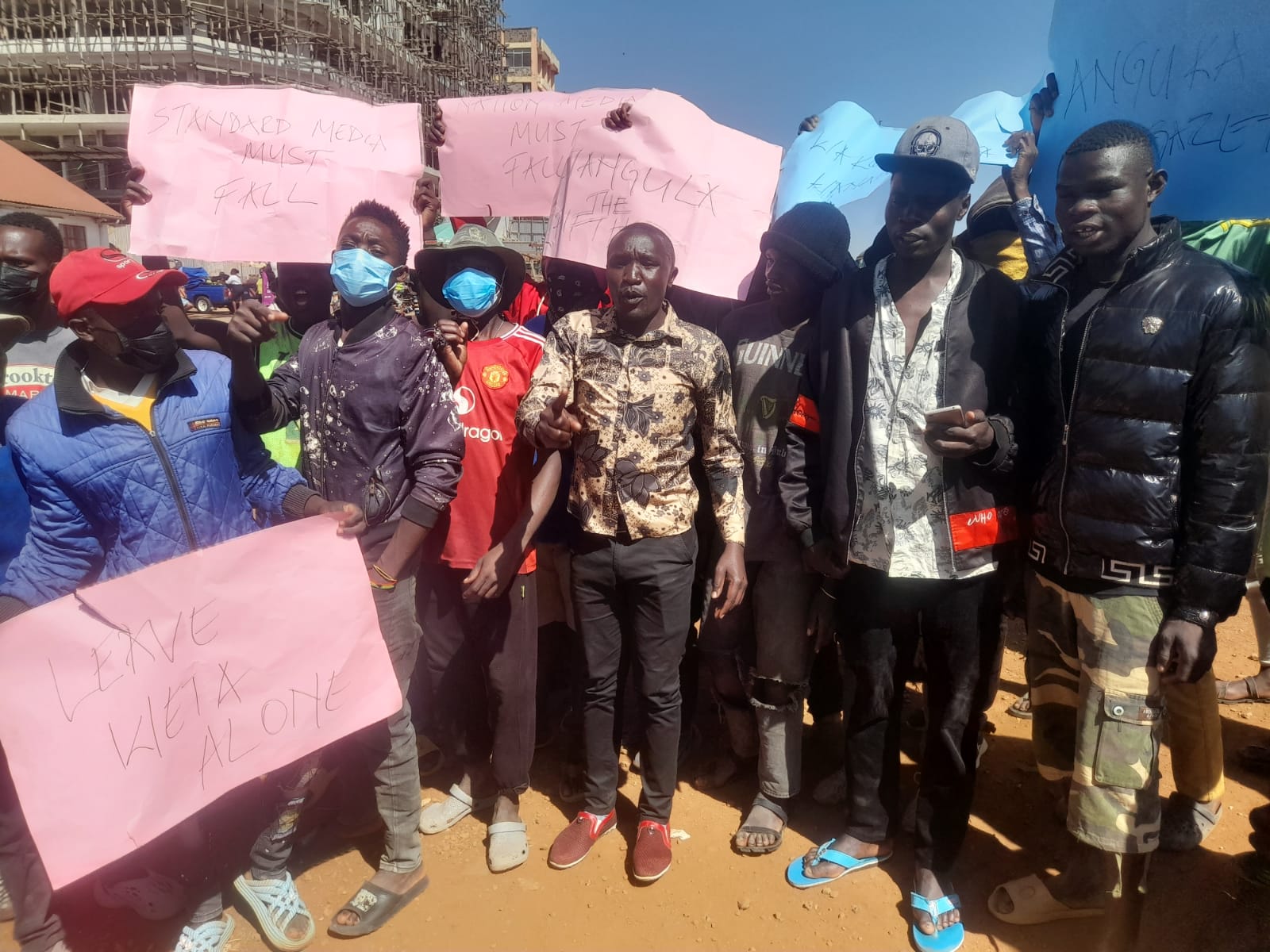FORD Kenya party officials, members and supporters addressing the press in Kitale.