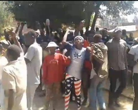 Kitale street children protesting