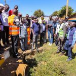 DG Kapkea with locals at Kimumu ward duirng launch of drainage works FLLoCA program