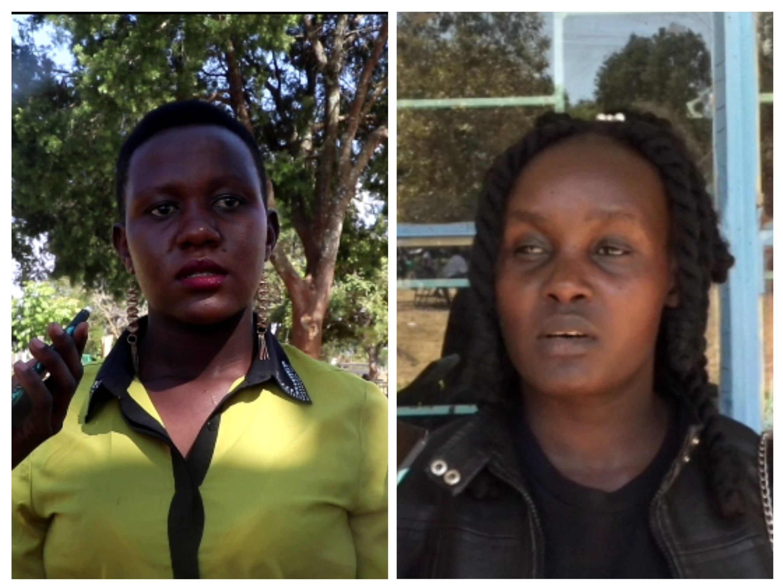 Eldoret National Polytechnic peer counsellors Lindah Khamala and Faith Chelgat Sang.