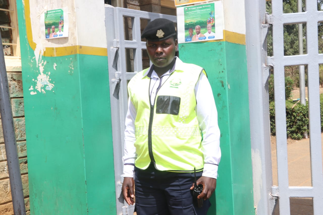 Eldoret National Polytechnic Security Officer Jannet Jepchirchir Kiplagat. She's a degree holder