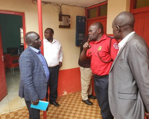 fire brigade team at the Eldoret main fire station